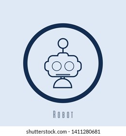 Robot icon. Robot cute icon. New trendy robot graphic symbol for app, logo, icon, web, UI.