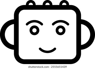 Robot Icon Design  Black Outline 
