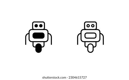 Diseño de icono de robot con ilustración de fondo blanco