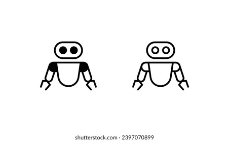 Robot icon design with white background stock illustration