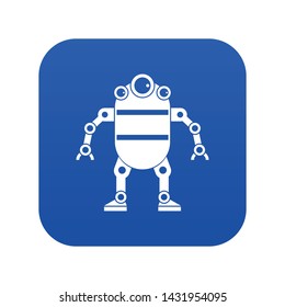 Robot icon digital blue for any design isolated on white vector illustration