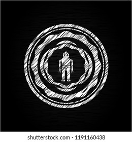 robot icon drawn on a blackboard