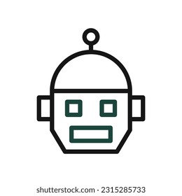 Robot icon duocolor green black colour universe vector element and symbol perfect.