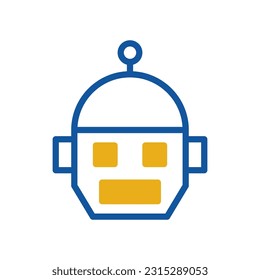 Robot icon duotone blue orange colour universe vector element and symbol perfect.