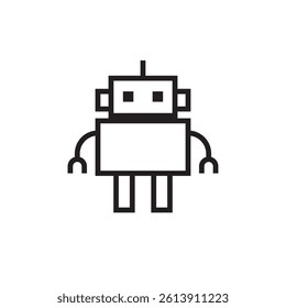 Robot icon editable outline stroke vector eps
