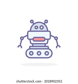 Robot icon in filled outline style. For your design, logo. Vector illustration.
