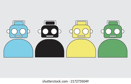 robot icon in filled, thin line, outline and stroke style. vector illustration vector can be used for UI, and mobile 