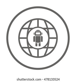 Robot icon. Flat design.