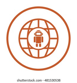 Robot icon. Flat design.