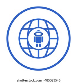 Robot icon. Flat design.