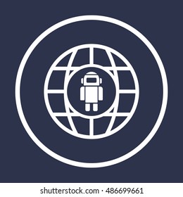 Robot icon. Flat design.