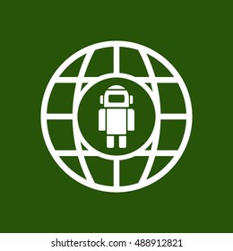 Robot icon. Flat design.