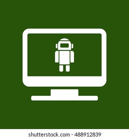 Robot icon. Flat design.