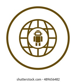 Robot icon. Flat design.