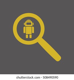 Robot icon. Flat design.