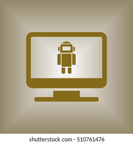 Robot icon. Flat design.