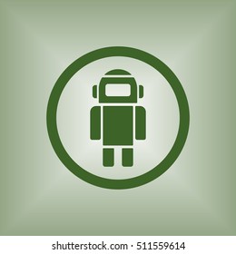 Robot icon. Flat design.