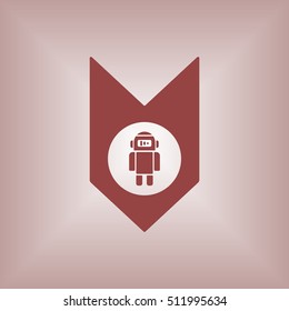 Robot icon. Flat design.