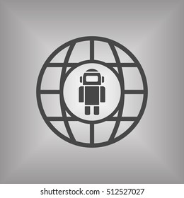 Robot icon. Flat design.