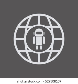Robot icon. Flat design.