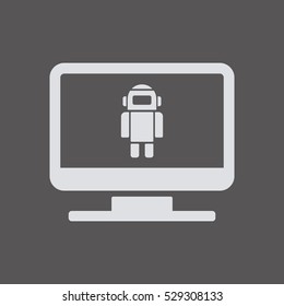 Robot icon. Flat design.