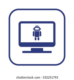 Robot icon. Flat design.