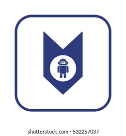 Robot icon. Flat design.