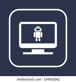 Robot icon. Flat design.