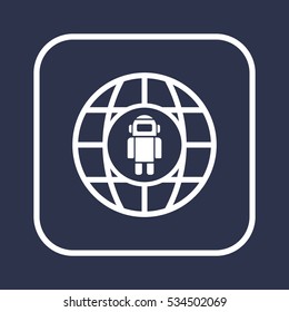 Robot icon. Flat design.