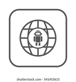 Robot icon. Flat design.