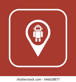 Robot icon. Flat design.