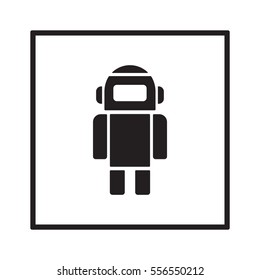 Icono de robot. Diseño plano.