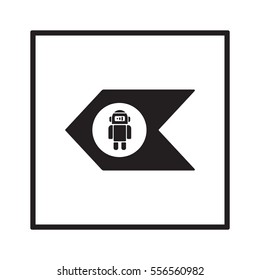 Robot icon. Flat design.