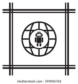 Robot icon. Flat design.