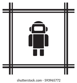 Robot icon. Flat design.