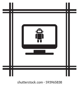 Robot icon. Flat design.