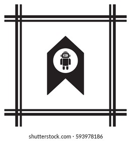 Robot icon. Flat design.