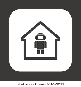 Robot icon. Flat design.