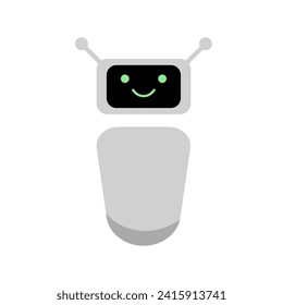Robot icon. Flat, robot icon, flying robot design, artificial intelligence button design. Vector icon