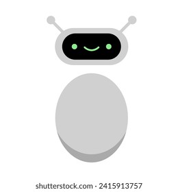 Robot icon. Flat, robot icon, flying robot design, artificial intelligence button design. Vector icon
