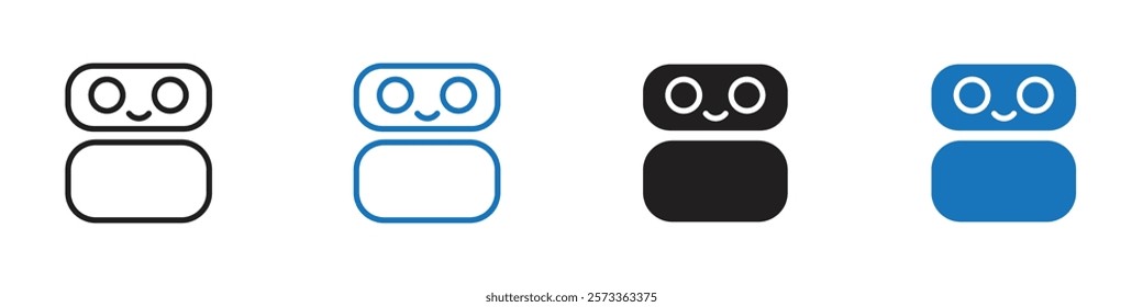 Robot icon Flat line symbol