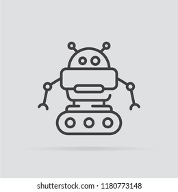 Robot icon in flat style isolated on grey background. For your design, logo. Vector illustration.