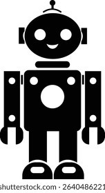 Robot Icon, icons in vibrant and outline styles, showcasing playful designs, ideal for technology, and futuristic projects. Digital artificial intelligence chatbot, friendly Electric cyborg agent
