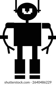 Robot Icon, icons in vibrant and outline styles, showcasing playful designs, ideal for technology, and futuristic projects. Digital artificial intelligence chatbot, friendly Electric cyborg agent