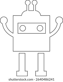 Robot Icon, icons in vibrant and outline styles, showcasing playful designs, ideal for technology, and futuristic projects. Digital artificial intelligence chatbot, friendly Electric cyborg agent