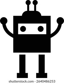 Robot Icon, icons in vibrant and outline styles, showcasing playful designs, ideal for technology, and futuristic projects. Digital artificial intelligence chatbot, friendly Electric cyborg agent