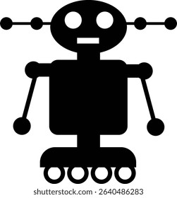 Robot Icon, icons in vibrant and outline styles, showcasing playful designs, ideal for technology, and futuristic projects. Digital artificial intelligence chatbot, friendly Electric cyborg agent