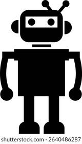 Robot Icon, icons in vibrant and outline styles, showcasing playful designs, ideal for technology, and futuristic projects. Digital artificial intelligence chatbot, friendly Electric cyborg agent