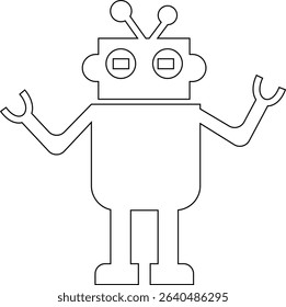 Robot Icon, icons in vibrant and outline styles, showcasing playful designs, ideal for technology, and futuristic projects. Digital artificial intelligence chatbot, friendly Electric cyborg agent