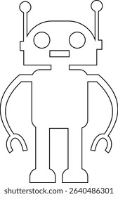 Robot Icon, icons in vibrant and outline styles, showcasing playful designs, ideal for technology, and futuristic projects. Digital artificial intelligence chatbot, friendly Electric cyborg agent